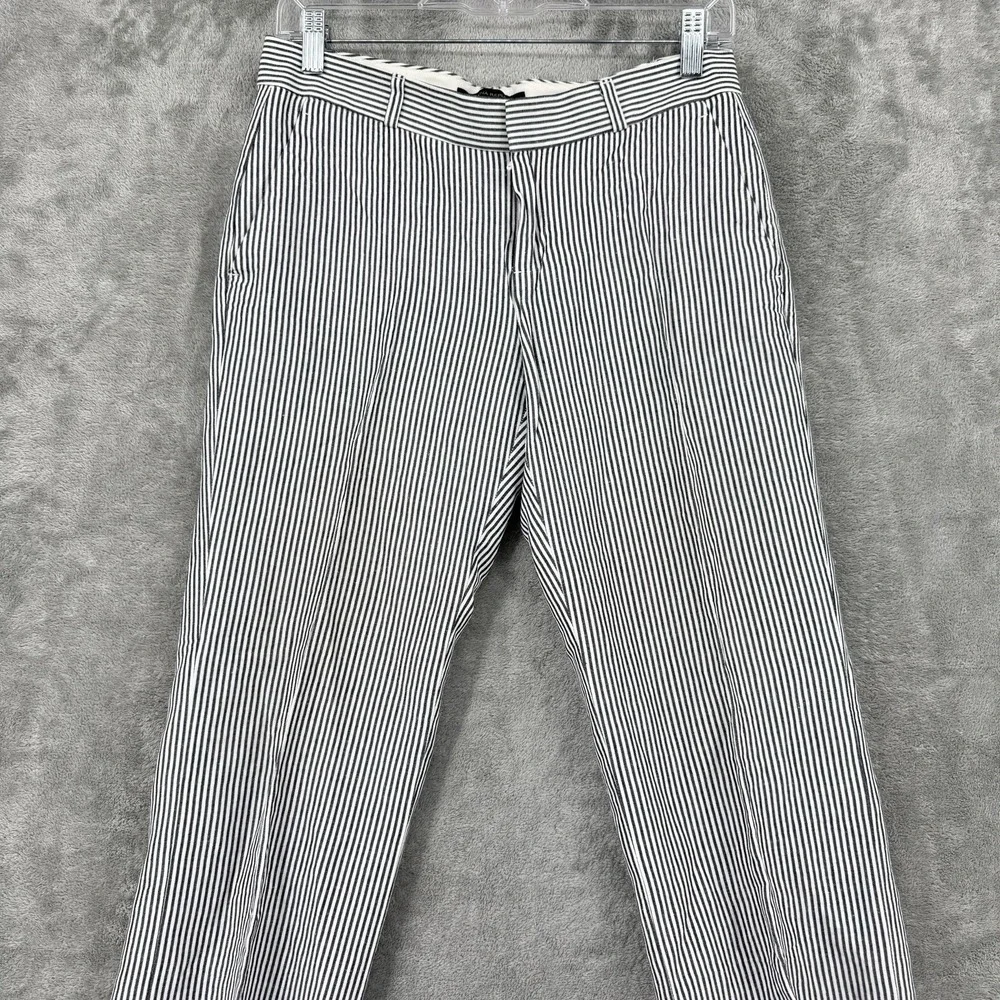 Banana Republic Pants Womens 2 Logan Striped Linen Blend Nautical Pockets Preppy